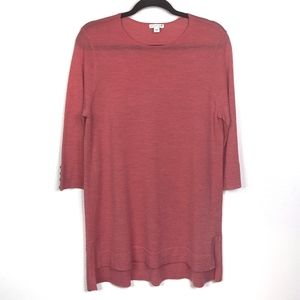 J.Jill Coral 100% Merino Wool Tunic Sweater